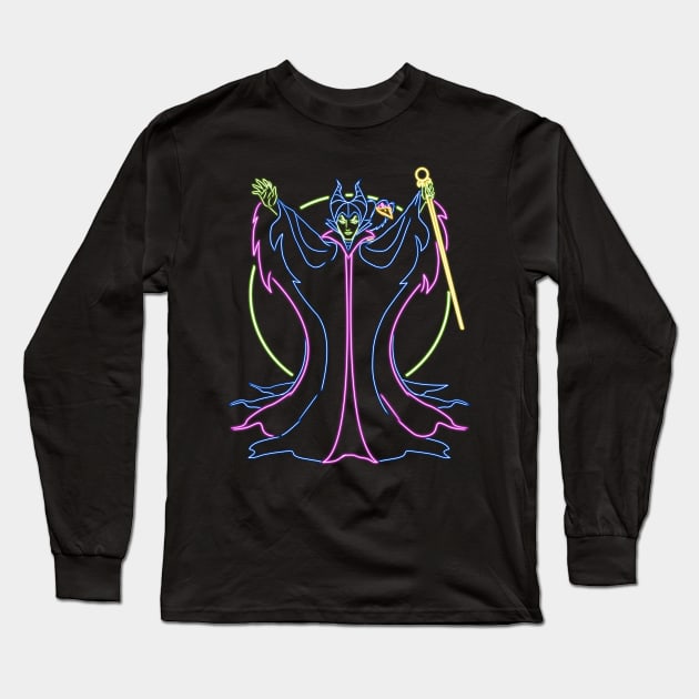 Maleficent neon Long Sleeve T-Shirt by AlanSchell76